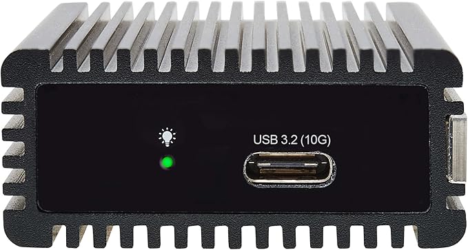 Tripp Lite External SSD Storage Enclosure with USB-C Cable for PC Gaming, M.2 NVMe & SATA SSD, 10 Gbps Data Transfer - Windows, macOS & Linux - No Software Required, 1-Year Warranty (U457-1M2-NVME-L)