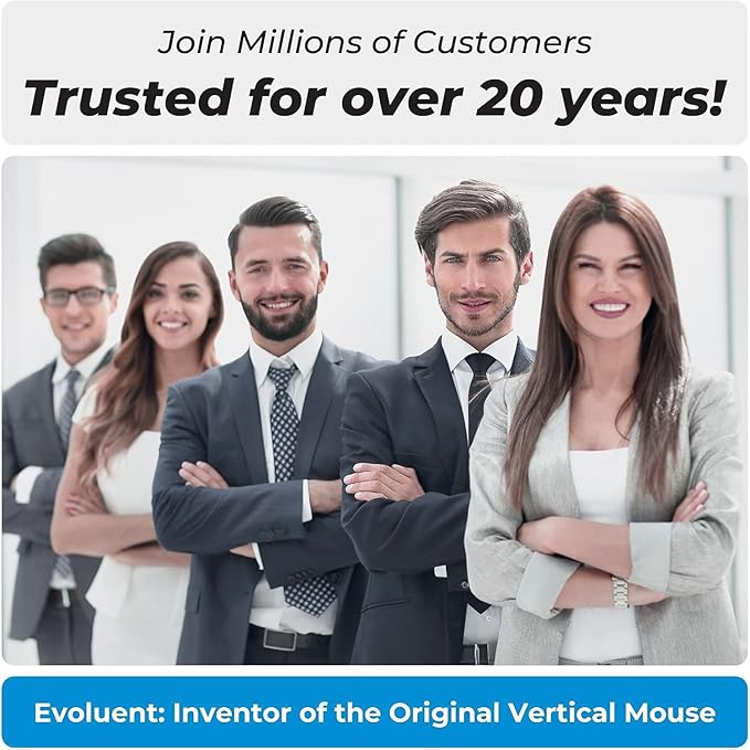 Evoluent – Inventor of The Vertical Mouse – VMDSW Ergonomic Vertical Mouse Right Hand Small USB Wireless, Sculpted for Comfort, Reduces Wrist Strain, 4 Speeds, 6 Customizable Buttons in Windows