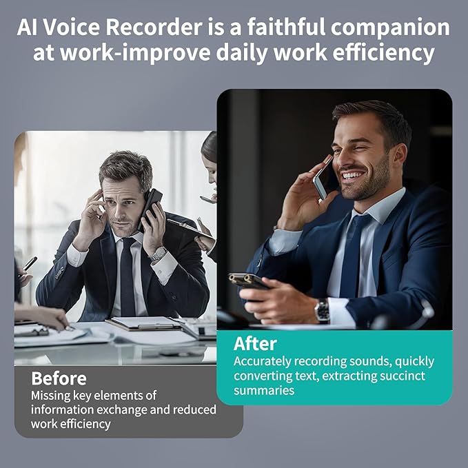 AI Voice Recorder with Playback, Digital Voice Recorder with Transcription to Text, Summary, Translation, Full Touchscreen Recorder Device for Meetings, Lectures, Interviews with 80GB Memory