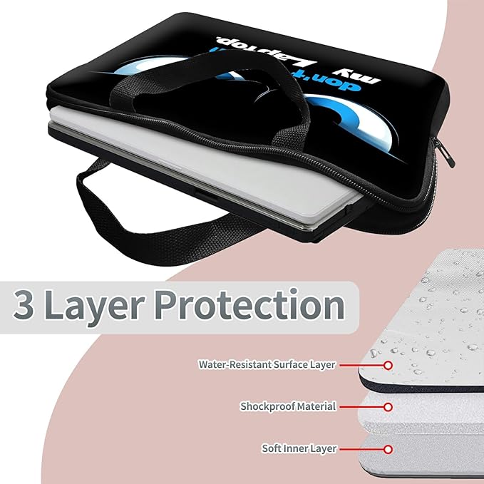 Universal Tablet Laptop Sleeve Case 10 inch, Don't Touch My Laptop Slim Carrying Case Travel Laptop Bag Durable Handbag for 7 to 10-inch Laptops/Notebook/Kids Tablet/ipad/eBook Readers