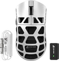 FELICON x Attack Shark R3 Magnesium Alloy Wireless Gaming Mouse, 46g Ultra-Lightweight Skeletal Shell, PAW3395 26K DPI, 8K Polling, Tri-Mode 2.4G/BT/Wired, for PC Mac Laptop - White