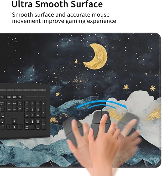 3XL Huge Gaming Mouse Pad Oversized (48"x24") - Extra Large XXXXL Mouse Pads for Full Desk, Mountain Mousepad with Stitched Edges Non-Slip Rubber Base, Desk Mat for Laptop, Computer & PC