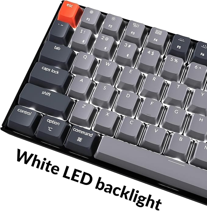 Keychron K4 96% Layout 100 Keys Wireless Bluetooth 5.1/Wired USB Mechanical Gaming Keyboard with Keychron Super Red Switch White LED Backlight N-Key Rollover for Mac Windows PC-Version 2