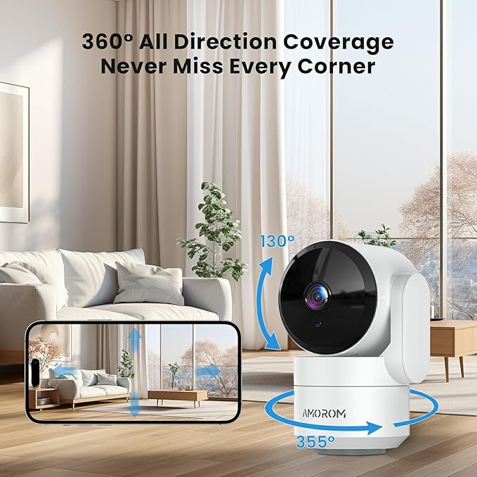 AMOROM Pet Camera 360° Home Security Cameras (3 Pack)