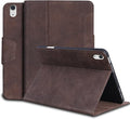 Gexmil Genuine Leather Case for iPad mini 7 (A17 Pro) 2024 / iPad mini 6 Generation 2021 8.3 Inch,Magnetic Closure,Pencil Holder,Shockproof Cowhide Cover,Pencil 2 Wireless Charging,Sand Dark Brown