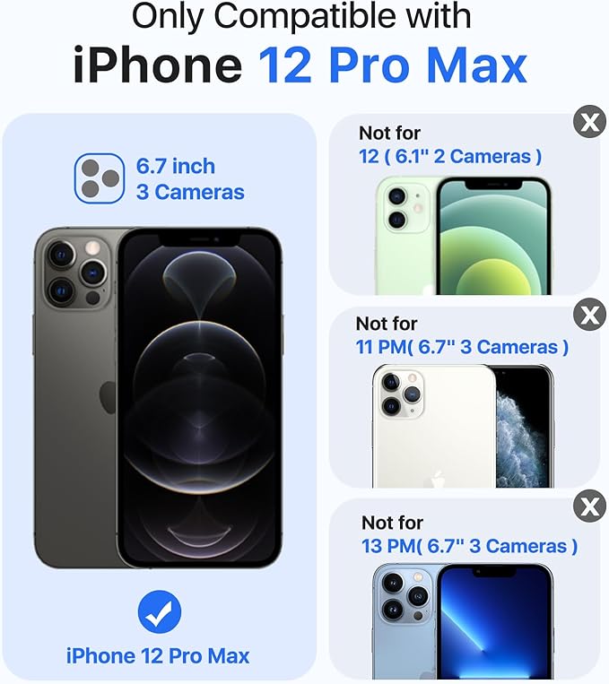 Magnetic for iPhone 12/iPhone 12 Pro Case,[Compatible with MagSafe][Military-Grade Drop Protection][Anti-Yellow] Shockproof Translucent Matte Cover for iPhone 12/12 Pro Phone Case,Deep Purple