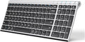 iClever BK10 Bluetooth Keyboard, Wireless Rechargeable Ultra-Slim Keyboard with Long Battery Life, Compatible with iOS, Android, Windows, Mac for iPad, Tablet, Laptop, PC, Phone (Silver Black)