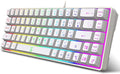 Snpurdiri 60% Percent Gaming Keyboard, Compact RGB Backlit Ergonomic Small Mini Keyboard for Windows, PC, Laptop, Gaming (68 Keys, White)