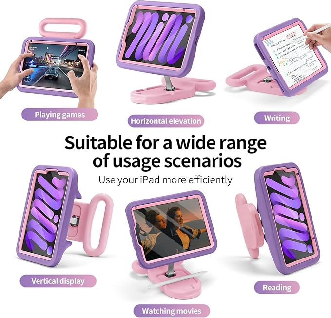 Kids Case for iPad mini 7 (A17 Pro) 2024 /iPad Mini6 2021,Cute Shockproof EVA Case with Handle & Stand, Child-Friendly Drop-Proof case for iPad mini 7th/6th Gen 8.3inch (for iPad mini 7/ Mini 6 8.3")
