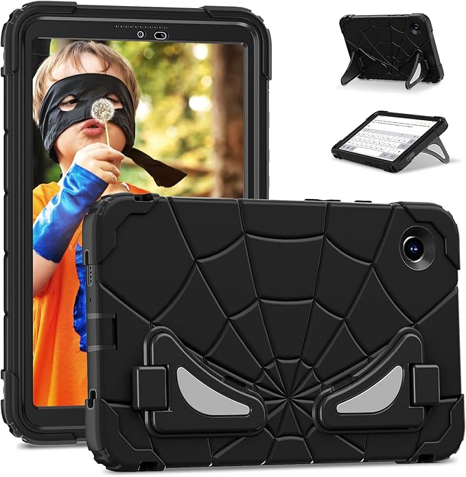AKABEILA Compatible with Samsung Galaxy Tab A11 2025 8.7 inch Tablet Case，Lightweight Shockproof Rugged Protective Cover with Kickstand for Kids Children Boys Babies Black