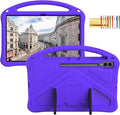 Kids Case for Samsung Galaxy Tab S10 Ultra/S9 S8 Ultra 14.6-inch Tablet, Techcircle Light Weight Shock Proof EVA Foam Handle Rugged Stand Protective Cover, Purple