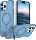 Magnetic Compatible with iPhone 14 Pro Case, [Built-in Invisible Kickstand][Compatible with MagSafe] [Military Grade Shockproof] Slim Translucent Matte Phone Case for iPhone 14 Pro 6.1"