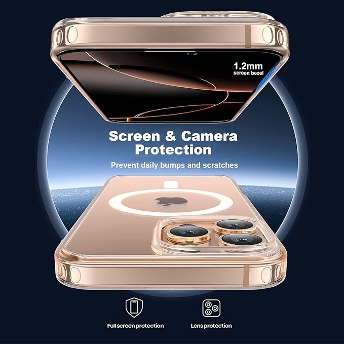 Anti-Yellowing Strong Magnetic for iPhone 16 Pro Case [Compatible with MagSafe] [12FT Military Grade Drop] Shockproof Protective Slim Thin iPhone 16 Pro Cover 6.3 Inch, Clear
