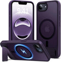 Eastinbox Magnetic for iPhone 17e & iPhone 16e Case with Stand [Compatible with MagSafe] [Built-in Invisible Kickstand] Matte Back Protective Phone Case for iPhone 17 e/16 e 6.1", Matte Purple
