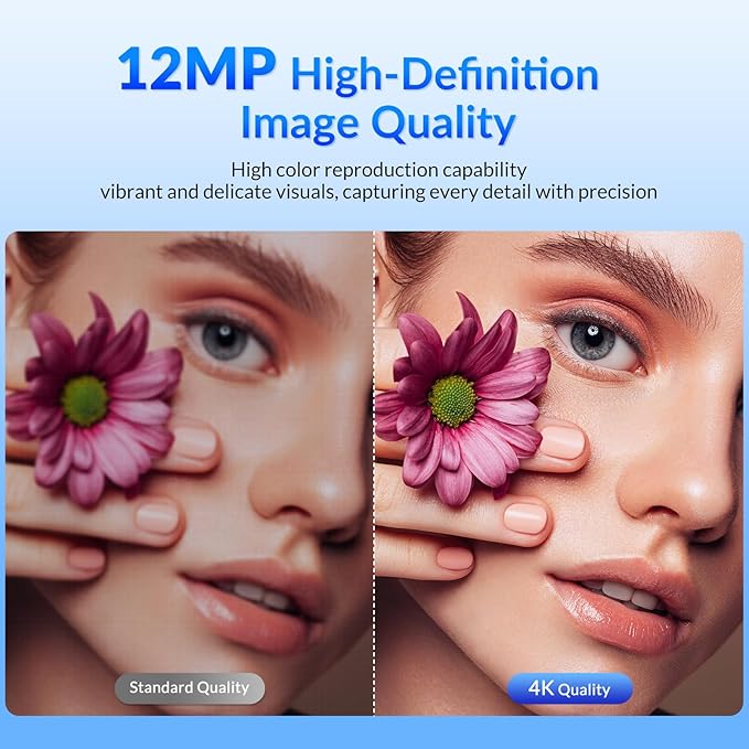 4K Webcam for PC with 2 Noise-Cancelling Microphones, Stable Auto Focus, Plug&Play Computer Camera for Online Teaching, Meetings, and Remote Communication