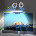 Desktop Fan with LED Lights, Monitor Clip on Fan with 2 Rotatable Heads, 3 Speeds Office Desk Fans Small Quiet Sturdy Adjustable Clamp, Strong Wind Personal Cooling Fans for Laptop, Desktop.