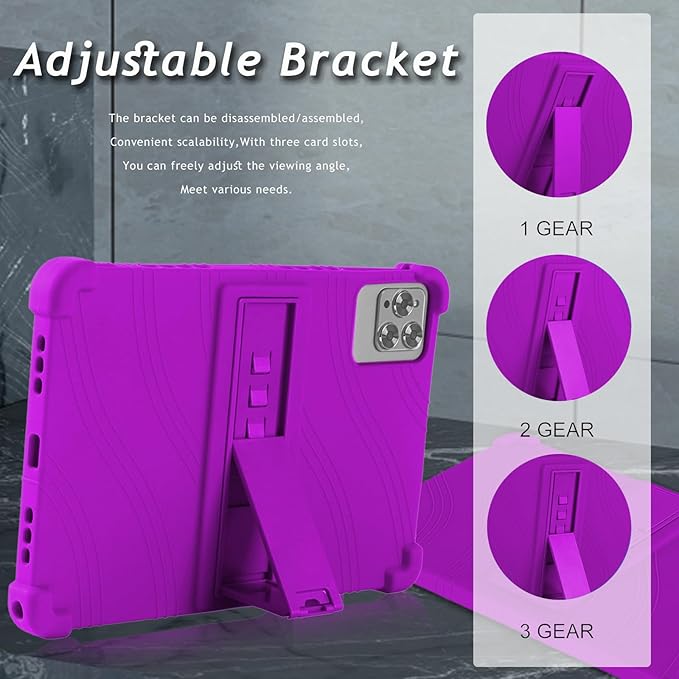ATOOZ for ROWT 10.1 inch Tablet Case,Soft Silicone Case for ROWT A10/SVITOO Tab 10/Aiprotablet C20e/ZONKO D115/MB1001 10.1 inch Tablet with Stand (Purple)