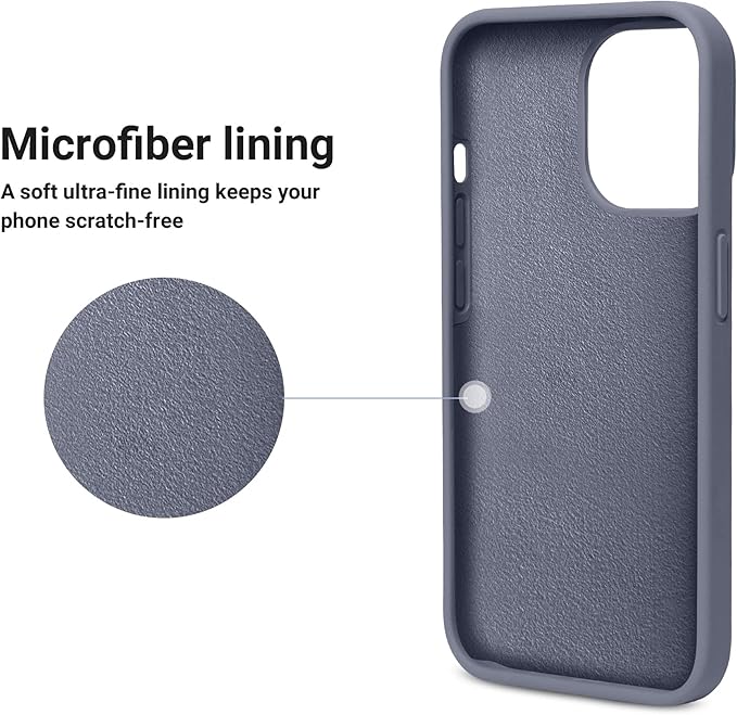 OTOFLY Compatible with iPhone 13 Pro Case, Liquid Silicone Slim Protective Shockproof Phone Case Cover with Anti-Scratch Microfiber Lining, 6.1 inch, Lavender