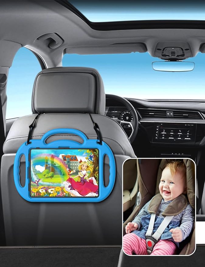 SUPLIK Kids Case for New iPad 11th Gen (A16) 11-inch 2025 & 10th Generation 10.9" 2022 & Air 11" 2025/2024 & Air 5th/4th Gen & Pro 11, Durable Shockproof Cover with Shoulder Strap Handle Stand, Blue