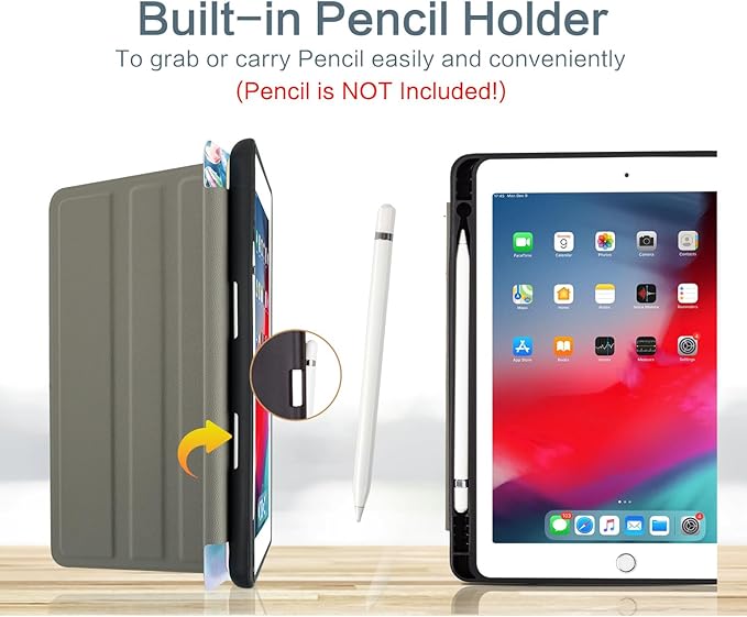 Vimorco Case for iPad Air 3 2019, for iPad Pro 10.5 inch 2017/2019, for iPad 9th/8th/7th Generation 10.2 inch,Multiple Viewing Angles,Pencil Holder, Full Protective,Auto Sleep/Wake,Hummingbird Flowers
