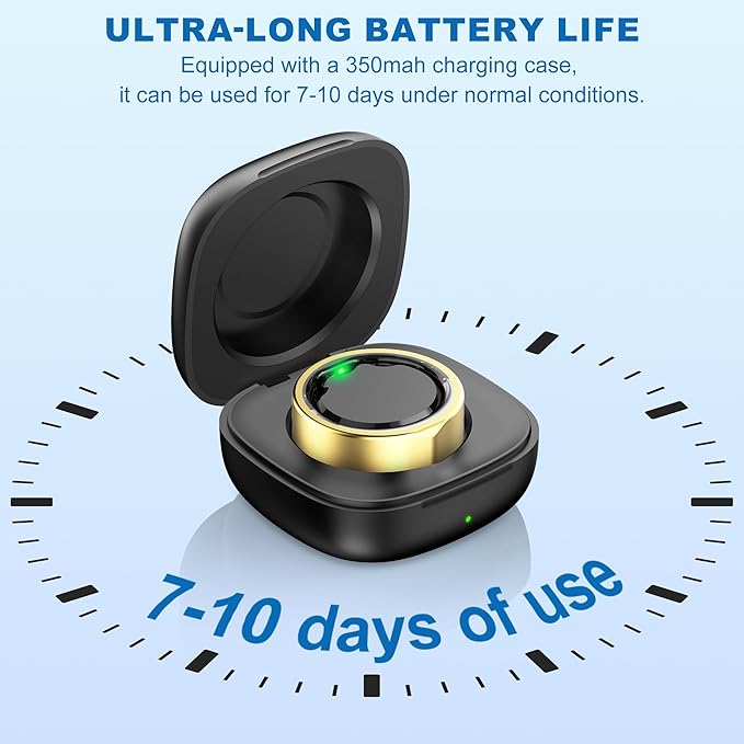 Smart Ring for Women Men, Titanium Fitness Ring with Heart Rate, Stress & Sleep Monitoring,Step & Calorie Counter, 5ATM Waterproof for iPhone and Android,No Subscription Fee (Rose Gold, 11)