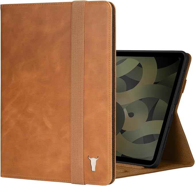 TORRO Case Compatible with iPad Air 11" M4 (2026), M3 (2025) & M2 (2024) and iPad Air 5th / 4th Gen - Leather Folio Cover, Stand, Apple Pencil Charging, Auto Wake/Sleep (Tan)