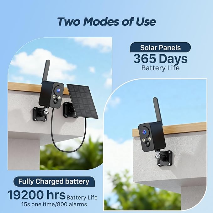 4G SIM Cellular Security Cameras Wireless Outdoor/Indoor: No WiFi Battery Operated Camera for Home Security with 2-Way Audio PIR Motion Sensor - Color Night Vision House CCTV Cam