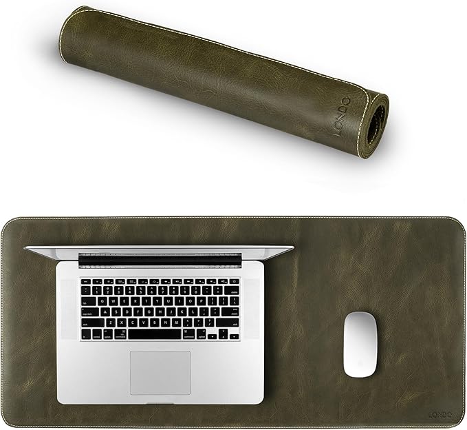 Londo Top Grain Leather Extended Mouse Pad – Large Desk Mat for Office & Gaming, Smooth Writing Surface, Non-Slip Base, Durable & Stylish Workspace Accessory