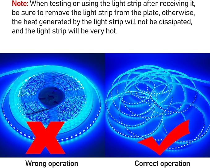 24V 32.8ft(10M) Blue LED Strip Light 1200LEDs 2835 SMD 90W High Brightness No-Waterproof IP20 Flexible Ribbon for Kitchen Garden Backyard Hallways Stairs Decoration Lighting(No Power Supply)