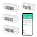 Smart Digital Thermometer Hygrometer, WiFi Indoor Temperature & Humidity Sensor for Home Use, Mini Humidity Monitor with App Remote Monitoring, Data Export, Compatible with Alexa. 4 PCS