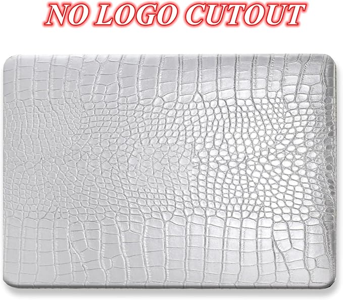 DTangLsm Compatible with MacBook Air 15 inch Case 2023 Release A2941 M2 Chip with Liquid Retina Display Touch ID, Crocodile Leather Hard Shell Faux Alligator Laptop Case+Keyboard Cover, Shining Silver