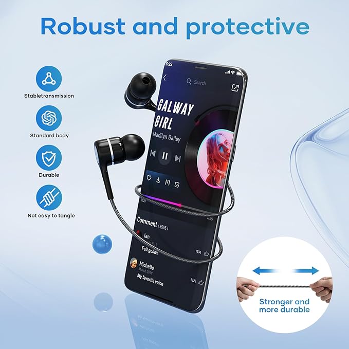 LWZCAM USB C Earbuds with Microphone 5 Pack, in-Ear Wired Headphones with Noise Isolating, Type C Earphone Heavy Bass Stereo Headsets Compatible with iPad, Android Smartphones, for Most USB-C Devices
