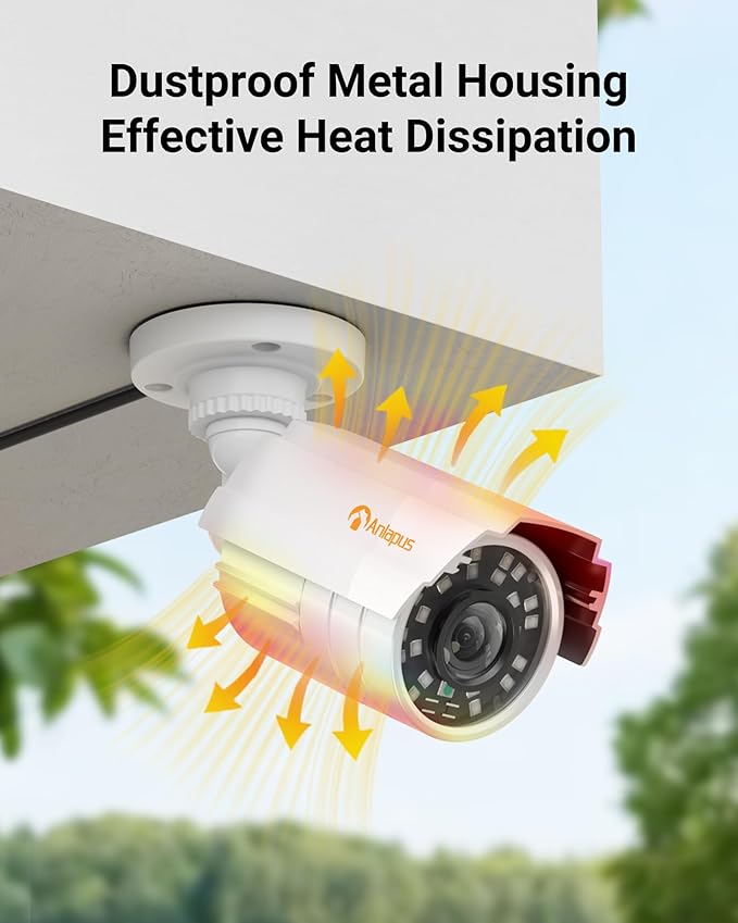 Anlapus 2 Pack 1080P HD Security Cameras, 80ft Night Vision, IP66 Weatherproof, 2MP Outdoor Indoor Home Surveillance CCTV Bullet Camera for 1080P/5MP/4K Analog DVR Systems