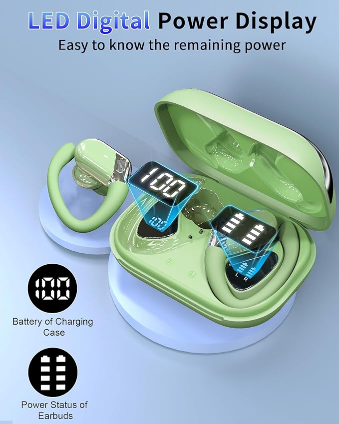 Ear buds Wireless Earbuds, 2026 Bluetooth 5.4 headphones Sport Noise Cancelling, Over Ear Earbuds with Ear Hooks, Running Headphones 50 Hrs, Bluetooth Earphones with Mic/IP7 Waterproof for Android iOS