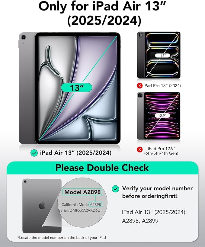 Case for iPad Air 13 inch (M4/M3/M2) 2026/2025/2024, PU Leather Stand Shockproof Cover with Pen Holder & Card Slots - One Rose