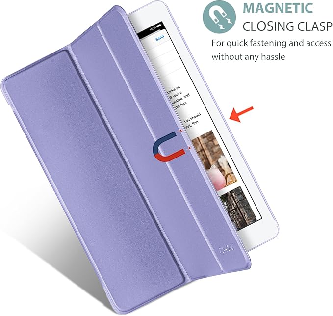 ProCase Smart Case for iPad 9.7 Inch iPad 6th/5th Generation 2018 2017(Model: A1893 A1954 A1822 A1823), Ultra Slim Lightweight Stand Cover with Translucent Frosted Back -Lightpurple