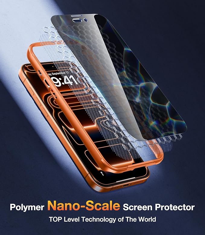 Diaclara Magnetic Designed for iPhone 17 Pro Max Case Full Body Bumper,[Compatible with MagSafe] Military Drop Proof Cover with Built-in Privacy Screen Protector,Orange