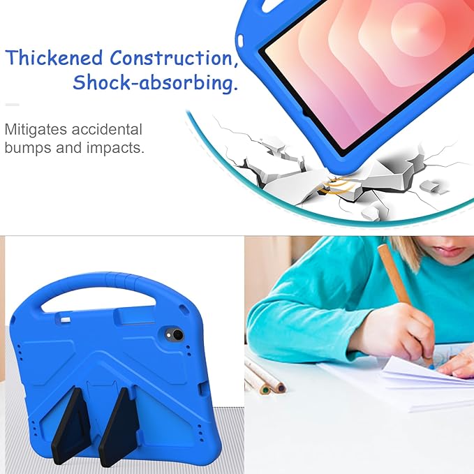 Kids Case for Samsung Galaxy Tab S11 2025 11" Tablet, Techcircle Light Weight Shock Proof EVA Foam Handle Rugged Stand Protective Case, Blue