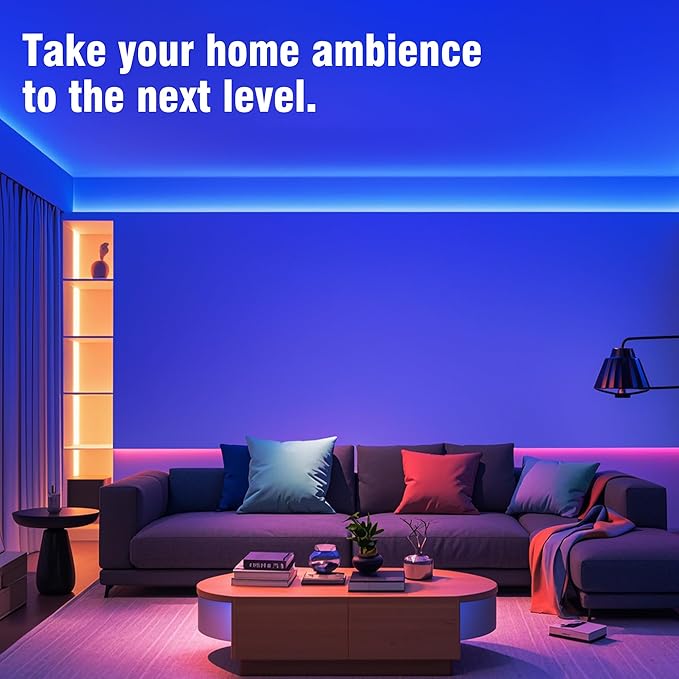 VOLIVO LED Strip Lights WiFi 100 FT, Compatible with Alexa and Google Assistant, 2 Rolls of 50ft RGB Led Light Strip, Music Sync Color Changing Lighting for Bedroom, Home, Kitchen, Party Decors