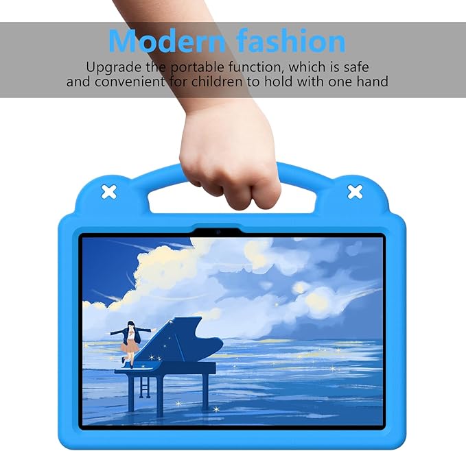 AKABEILA Compatible with Honor Pad X8a 2024/Infinix Xpad 11 inch 2024 Tablet Case, Kids Friendly Universal Lightweight Shockproof Protective Case with Shoulder Strap & Stand Handle Sky Blue