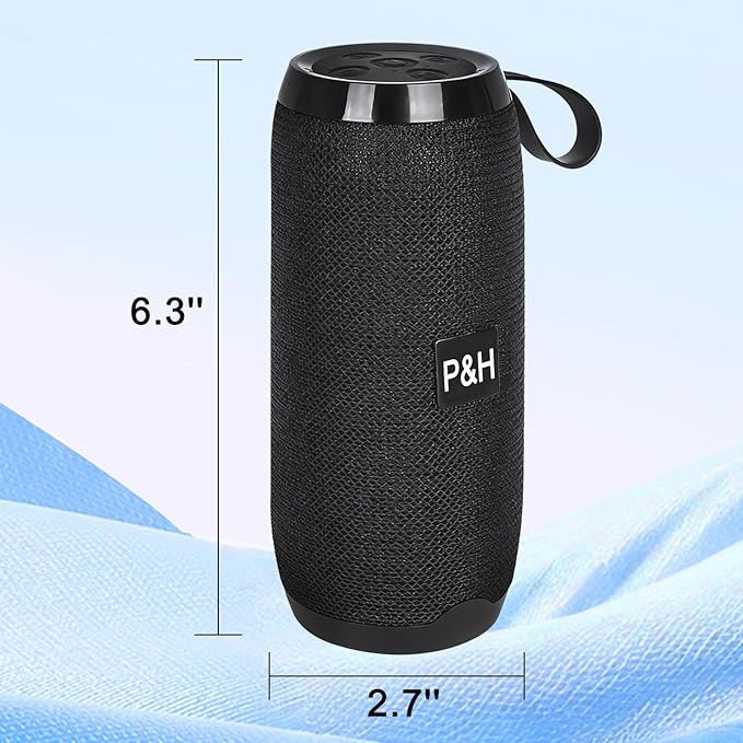 Small Portable Bluetooth Speaker, 10W Loud Stereo Sound, Small Wireless Speaker for Outdoor, TWS Pairing, BT5.3, Home/Party/Outdoor/Beach (Black)