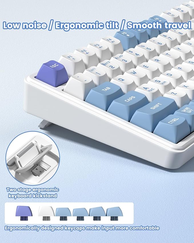 Womier DK75 75% Wireless Gaming Keyboard, RGB Backlit Creamy Keyboard with Multifunction Knob & Screen, Tri-Mode 2.4GHz/USB-C/BT5.0, Anti-Ghosting No-Conflict Silent Membrane Keyboard for MAC Windows