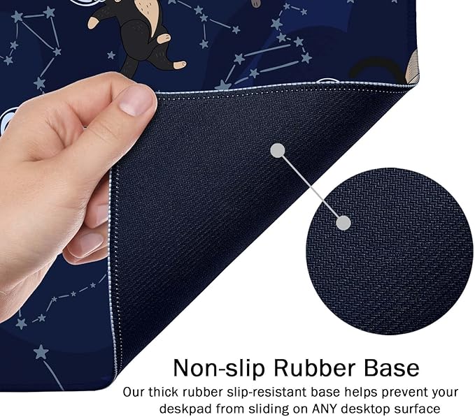 SSOIU Cute Cats & Constellations Desk Mat - Extra Large, XXL Gaming Mouse Pad, 35.5" x 15.7"