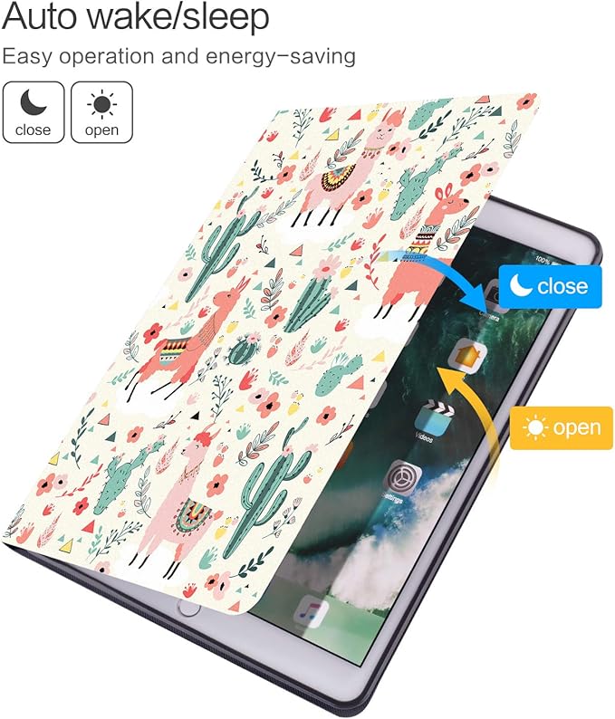 iPad 9.7 2018/2017 5th/6th Generation Case, iPad Air 2, iPad Air Case, Vimorco Soft TPU Back Cover, Bump Drop Resistance Folio Leather Case, Adjustable Stand Auto Wake/Sleep Smart Case (Alpaca)