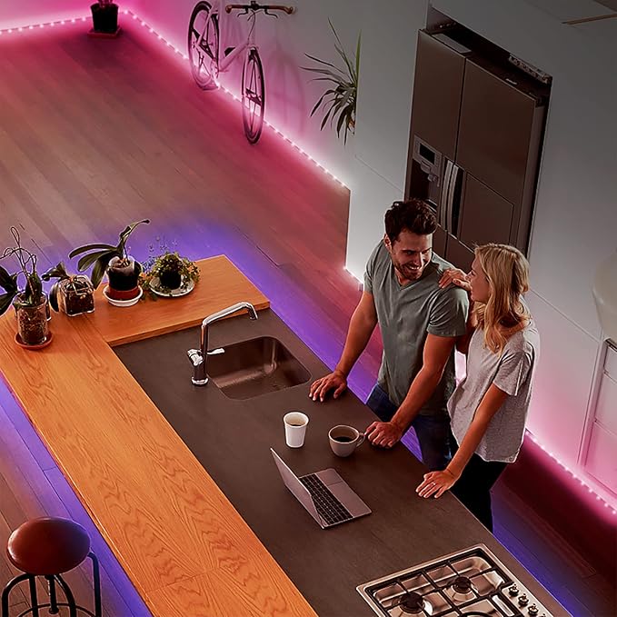 DAYBETTER Led Strip Lights 200 ft (2 Rolls of 100 ft) Ultra Long Smart Light Strips with App Voice Control Remote, RGB Music Sync Color Changing Lights for Bedroom, Kitchen, Party,Home Decoration