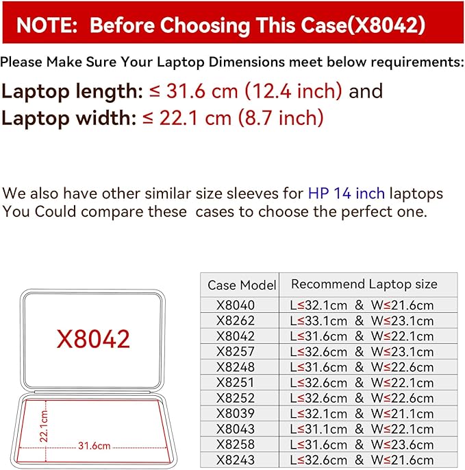 Smatree Hard EVA Protective Sleeve Compatible for 14 inch HP Chromebook x360 Laptop 14ct/14c,for 14 inch Dragonfly Pro Chromebook,for Spectre x360 2-in-1 14/14t Case (X8042)