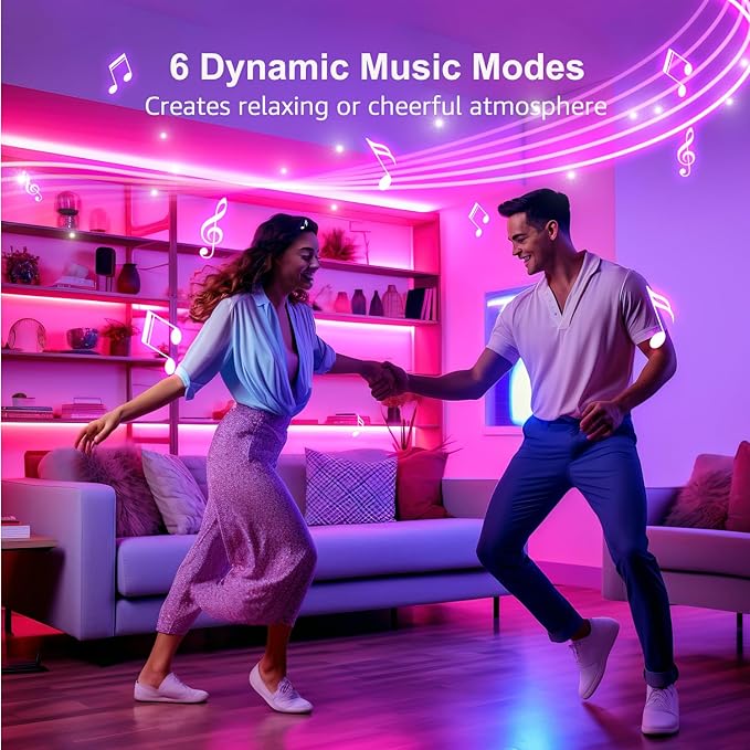 Lepro LED Strip Lights, 65.6ft Music Sync MagicColor Dreamcolor Light Strip with Remote, Christmas Gifts for Men & Women, 5050 RGB Lights for Bedroom, Home, Gaming Room, Party, Wall Decorations
