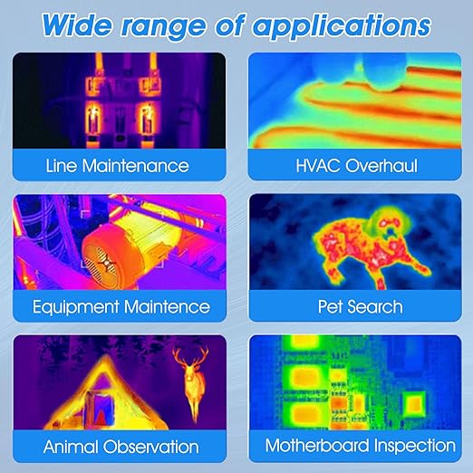 Infrared Thermal Imager for Android, 256x192 IR Resolution Thermal Camera 5℉~1112℉ with High/Low Temp Alarm, Video Recording, Portable Heat Detection Camera for Home Inspection, HVAC, Electrical