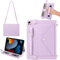 Handbag Case for iPad 9th/8th/7th Gen 10.2", iPad Air 3 2019/iPad Pro 10.5 Case, Techcircle Elegant Crossbody Folio Stand Wallet Case w/Pencil Holder, Card Slots, Hand Strap, Shoulder Strap, Lavender