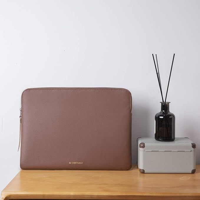 Comfyable Tablet Sleeve Compatible with iPad Air 11" M4 2026, iPad Pro 11 Inch M5 & Smart/Magic Keyboard with Pencil Holder-PU Leather Bag Water-Resistant Slim Case - Brown